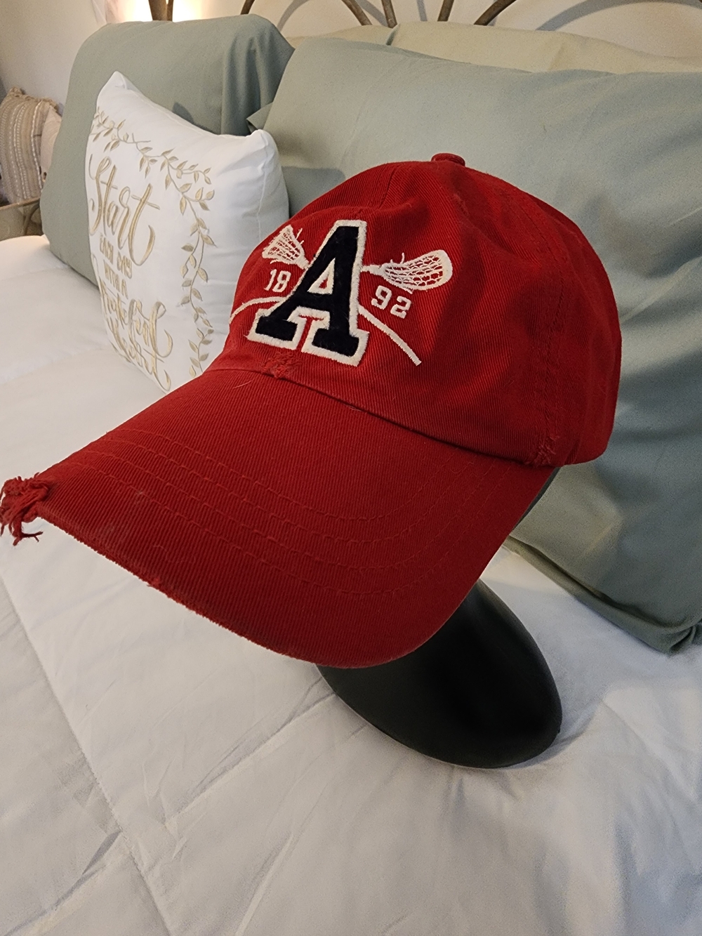 Abercrombie & Fitch Red Cotton Baseball Cap Unisex